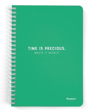 DASKALOU ΤΕΤΡΑΔΙΟ ΣΠΙΡΑΛ A4 (21x29,7cm) 7 ΘΕΜΑΤΩΝ 210φ SLOGAN TIME IS PRECIOUS (SOFT TOUCH ΕΞΩΦΥΛΛΟ)