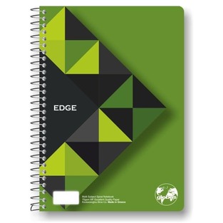 GLOBUS ΤΕΤΡΑΔΙΟ ΣΠΙΡΑΛ 17x25cm 2 ΘΕΜΑΤΩΝ 60φ EDGE ΠΡΑΣΙΝΟ ED21