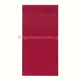 2025 ΗΜΕΡΟΛΟΓΙΟ ΑΤΖΕΝΤΑ LETTS ΕΒΔΟΜΑΔΙΑΙΟ 9x17cm VERONA SLIM RED 25081616
