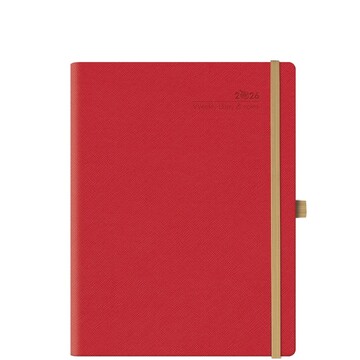 2026 ΗΜΕΡΟΛΟΓΙΟ ΕΒΔΟΜΑΔΙΑΙΟ ΚΡΕΜ 19x25cm APPEEL ECO SAFFIANO ΚΟΚΚΙΝΟ ΜΕ ΛΑΣΤΙΧΟ ΚΑΙ ΣΤΥΛΟΘΗΚΗ Q75YT172 (ΘΕΟΦΥΛΑΚΤΟΣ)