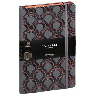 CASTELLI ΣΗΜΕΙΩΜΑΤΑΡΙΟ IVORY ΡΙΓΕ 13x21cm C & G DECO COPPER ΜΕ ΛΑΣΤΙΧΟ QC6NO492 (ΘΕΟΦΥΛΑΚΤΟΣ)