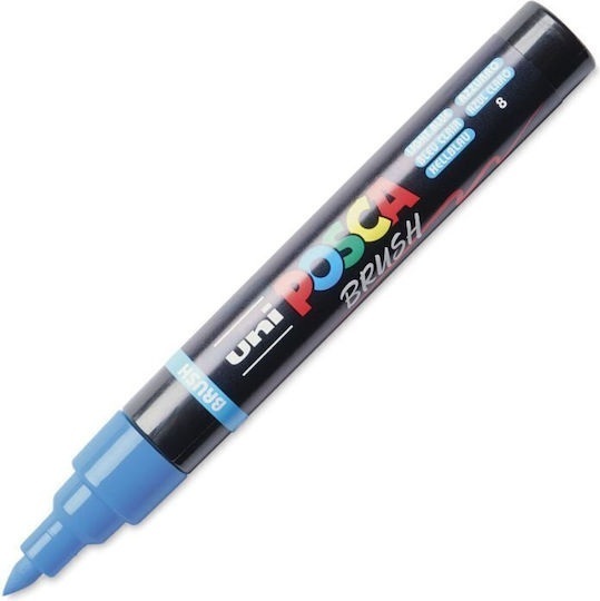 POSCA ΜΑΡΚΑΔΟΡΟΣ PC5BR BRUSH ΓΑΛΑΖΙΟ (LIGHT BLUE)
