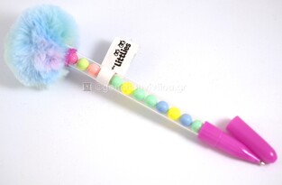 THE LITTLIES ΣΤΥΛΟ POM POM ΜΕ ΠΕΡΛΕΣ ΦΟΥΞΙΑ 647006