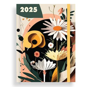 2025 ΗΜΕΡΟΛΟΓΙΟ ΗΜΕΡΗΣΙΟ ΛΕΥΚΟ 12x17cm ΜΕ ΚΙΤΡΙΝΟ ΛΑΣΤΙΧΟ BLOSSOM 586119 (MUST)