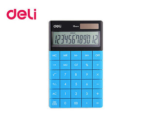 DELI ΑΡΙΘΜΟΜΗΧΑΝΗ ΠΛΑΚΕ ΜΕΓΑΛΗ 12 ΨΗΦΙΩΝ ΜΠΛΕ ΤΥΡΚΟΥΑΖ 2311589L