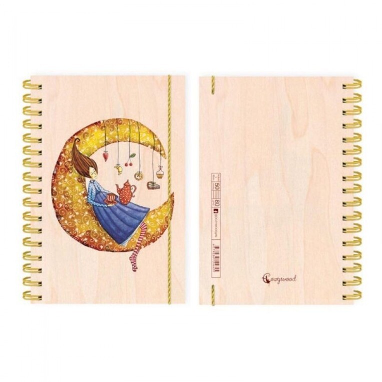 COZYWOOD ΣΗΜΕΙΩΜΑΤΑΡΙΟ ΞΥΛΙΝΟ ΣΠΙΡΑΛ ΜΕ ΛΑΣΤΙΧΟ 10x14,8cm ΜΕ ΓΡΑΜΜΕΣ 50φ ΠΟΤΕ ΜΗ ΣΤΑΜΑΤΑΣ ΝΑ ΟΝΕΙΡΕΥΕΣΑΙ 035