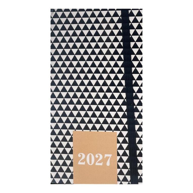 2027 ΗΜΕΡΟΛΟΓΙΟ ΕΒΔΟΜΑΔΙΑΙΟ ΑΤΖΕΝΤΑ 8x16cm BLACK AND WHITE ΤΡΙΓΩΝΑ ΜΕ ΛΑΣΤΙΧΟ 587892 (TESORO)