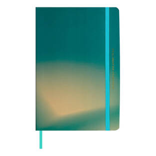 SALKO ΣΗΜΕΙΩΜΑΤΑΡΙΟ ΒΙΒΛΙΟΔΕΤΗΜΕΝΟ ΜΕ ΛΑΣΤΙΧΟ A5 14,8x21cm 80φ ΜΕ ΓΡΑΜΜΕΣ DEGRADE ΓΑΛΑΖΙΟ 4041