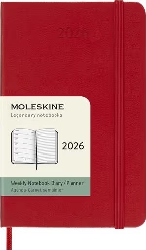 2026 ΗΜΕΡΟΛΟΓΙΟ MOLESKINE POCKET (9x14cm) HARD COVER SCARLET RED WEEKLY DIARY PLANNER (ΕΒΔΟΜΑΔΙΑΙΟ ΗΜΕΡΟΛΟΓΙΟ ΕΤΟΥΣ)