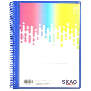 SKAG ΣΟΥΠΛ ΣΠΙΡΑΛ A4 (21x29,7cm) ΜΕ ΔΙΑΦΑΝΟ ΕΞΩΦΥΛΛΟ ΚΑΙ ΛΑΣΤΙΧΟ 40φ NEON ΜΠΛΕ ΣΚΟΥΡΟ 300612