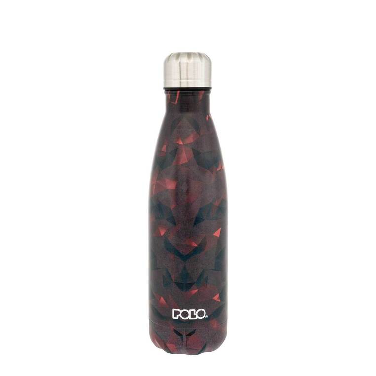 POLO ΜΠΟΥΚΑΛΙ ΘΕΡΜΟΣ STAINLESS STEEL 500ml ΜΑΥΡΟ ΜΕ ΚΟΚΚΙΝΕΣ ΛΕΠΤΟΜΕΡΕΙΕΣ 949004SET3