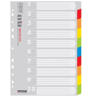 OFFICE PRODUCTS  ΔΙΑΧΩΡΙΣΤΙΚΟ ΕΥΡΕΤΗΡΙΟ ΧΑΡΤΙΝΟ ΧΡΩΜΑΤΙΣΤΟ A4 (21x29,7cm) 10 ΘΕΜΑΤΩΝ 2107102199