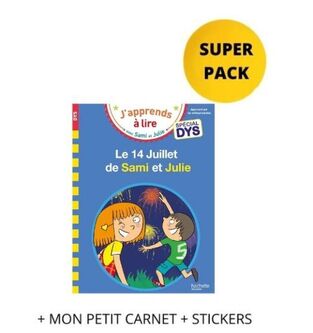 LE 14 JUILLET DE SAMI ET JULIE (J APPRENDS A LIRE AVEC SAMI ET JULIE) (SUPER PACK AVEC MON PETIT CARNET ET STICKERS)