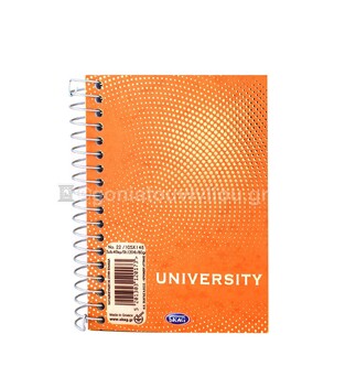 SKAG ΣΗΜΕΙΩΜΑΤΑΡΙΟ ΣΠΙΡΑΛ 10,5x14,8cm 4 ΘΕΜΑΤΩΝ 160φ No22 UNIVERSITY FOIL ΠΟΡΤΟΚΑΛΙ 120173
