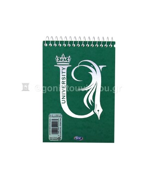 SKAG ΜΠΛΟΚ ΓΡΑΦΗΣ ΣΠΙΡΑΛ 12,6x17,8cm ΡΙΓΕ 3 ΘΕΜΑΤΩΝ 120φ No61 UNIVERSITY FOIL ΠΡΑΣΙΝΟ 121163