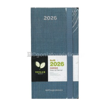 2026 ΗΜΕΡΟΛΟΓΙΟ ΑΤΖΕΝΤΑ ΕΒΔΟΜΑΔΙΑΙΟ CANVAS 9x16cm ΜΠΛΕ ΜΕ ΛΑΣΤΙΧΟ 626120985 (UNIPAP)