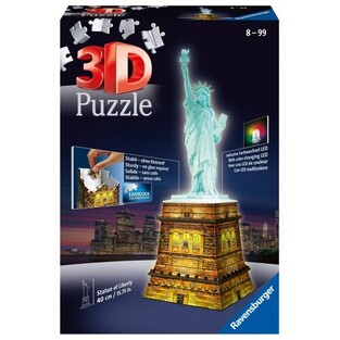 RAVENSBURGER 3D ΠΑΖΛ 108τεμ ΑΓΑΛΜΑ ΤΗΣ ΕΛΕΥΘΕΡΙΑΣ ΝΥΧΤΕΡΙΝΗ ΕΚΔΟΣΗ (ΠΕΡIΕΧΕΙ ΛΑΜΠΑ LED)125968