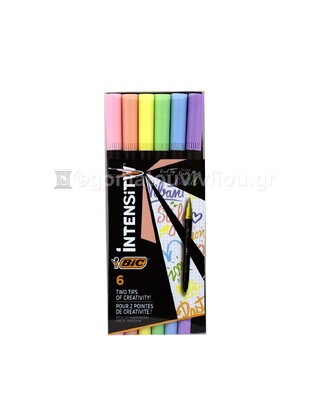 BIC INTENSITY DUAL TIP PASTEL ΣΕΤ ΜΑΡΚΑΔΟΡΑΚΙΑ 6τεμ ΔΙΠΛΗ ΜΥΤΗ ΠΙΝΕΛΟ 503826
