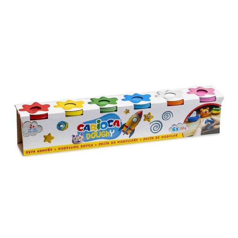 CARIOCA DOUGHY ΣΕΤ ΠΛΑΣΤΟΖΥΜΑΡΑΚΙ ΣΕ ΒΑΖΑΚΙ 6τεμ 120gr 42179
