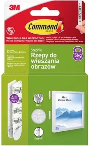 3M COMMAND ΣΕΤ ΤΑΙΝΙΕΣ ΕΠΑΝΑΤΟΠΟΘΕΤΟΥΜΕΝΕΣ ΛΕΥΚΕΣ ΓΙΑ ΚΑΔΡΑ ΒΑΡΟΥΣ ΕΩΣ 5kg 8τεμ 17204 201