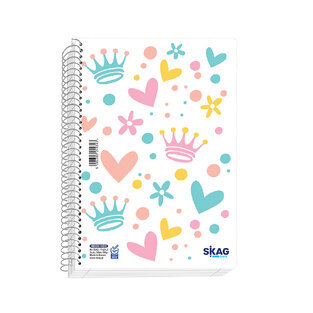 SKAG ΤΕΤΡΑΔΙΟ ΣΠΙΡΑΛ A4 (21x29,7cm) 3 ΘΕΜΑΤΩΝ 90φ NEON KIDZ ΚΟΡΩΝΕΣ 244367