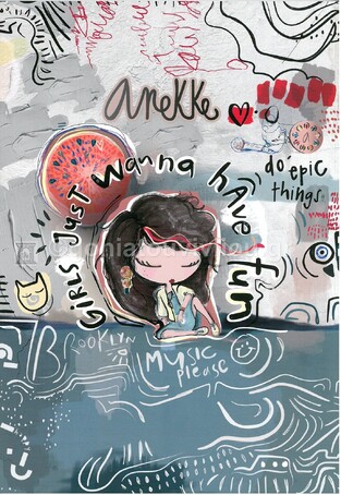 ANEKKE ΤΕΤΡΑΔΙΟ ΚΑΡΦΙΤΣΑ 17x25cm 38φ GIRLS JUST WANNA HAVE FUN