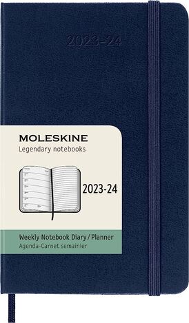 2023 2024 ΗΜΕΡΟΛΟΓΙΟ MOLESKINE POCKET (9x14cm) HARD COVER SAPPHIRE BLUE WEEKLY DIARY (ΕΒΔΟΜΑΔΙΑΙΟ ΗΜΕΡΟΛΟΓΙΟ 18ΜΗΝΟ)