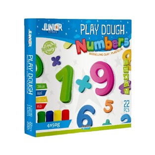 JUNIOR ART SCHOOL PLAY DOUGH ΣΕΤ ΜΕ 4 ΠΛΑΣΤΕΛΙΝΕΣ ΚΑΙ ΚΑΛΟΥΠΙΑ ΑΡΙΘΜΟΥΣ J130775