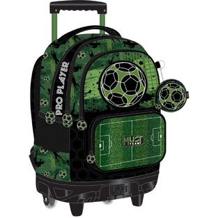 MUST TEAM ΣΧΟΛΙΚΗ ΤΣΑΝΤΑ ΣΑΚΙΔΙΟ TROLLEY ΤΡΟΛΕΙ ΔΗΜΟΤΙΚΟΥ 3 ΘΗΚΕΣ PRO PLAYER 586800