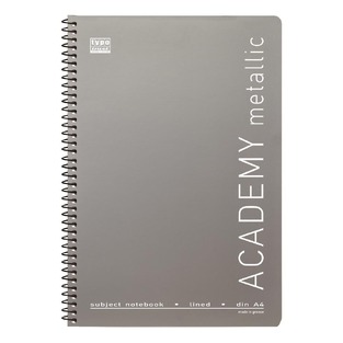 TYPOTRUST ΤΕΤΡΑΔΙΟ ΣΠΙΡΑΛ ACADEMY METALLICS A4 (21x29,7cm) 2 ΘΕΜΑΤΩΝ 60φ ΑΣΗΜΙ