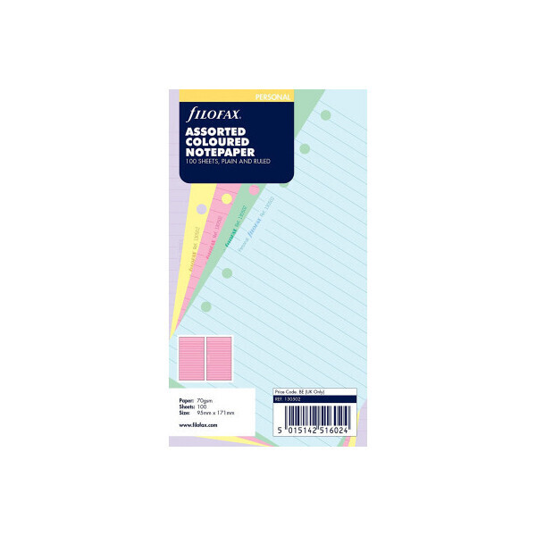FILOFAX PERSONAL (9,5x17,1cm) ΑΝΤΑΛΛΑΚΤΙΚΟ ASSORTED COLOURED NOTEPAPER (ΡΙΓΕ ΦΥΛΛΑ ΣΗΜΕΙΩΣΕΩΝ ΣΕ ΔΙΑΦΟΡΑ ΧΡΩΜΑΤΑ) 130502