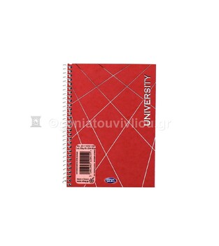 SKAG ΣΗΜΕΙΩΜΑΤΑΡΙΟ ΣΠΙΡΑΛ 10,5x14,8cm 2 ΘΕΜΑΤΩΝ 80φ No20 UNIVERSITY FOIL ΚΟΚΚΙΝΟ 120159