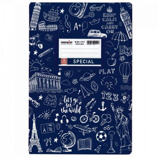 SPECIAL ΤΕΤΡΑΔΙΟ ΕΞΗΓΗΣΗ DOODLES ΡΙΓΕ 17x25cm 50φ ΣΚΟΥΡΟ ΜΠΛΕ