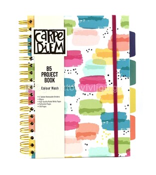 PUKKA PAD ΤΕΤΡΑΔΙΟ ΣΠΙΡΑΛ 17x25cm 5 ΘΕΜΑΤΩΝ CARPE DIEM COLOUR WASH ΠΕΡΦΟΡΕ ΜΕ ΛΑΣΤΙΧΟ ΠΙΝΕΛΙΕΣ ΧΡΩΜΑΤΩΝ 100φ 9032CWCD