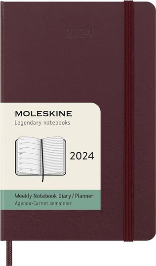 2024 ΗΜΕΡΟΛΟΓΙΟ MOLESKINE POCKET (9x14cm) HARD COVER BURGUNDY WEEKLY DIARY (ΕΒΔΟΜΑΔΙΑΙΟ ΗΜΕΡΟΛΟΓΙΟ ΕΤΟΥΣ)