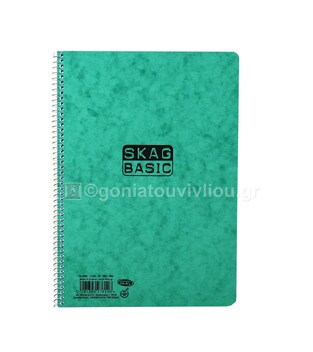 SKAG ΤΕΤΡΑΔΙΟ ΣΠΙΡΑΛ 17x25cm 2 ΘΕΜΑΤΩΝ 60φ BASIC ΠΡΑΣΙΝΟ 276146