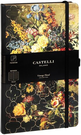 CASTELLI ΣΗΜΕΙΩΜΑΤΑΡΙΟ IVORY ΡΙΓΕ 13x21cm VINTAGE ROSE ΜΕ ΛΑΣΤΙΧΟ QC6CB002 (ΘΕΟΦΥΛΑΚΤΟΣ)