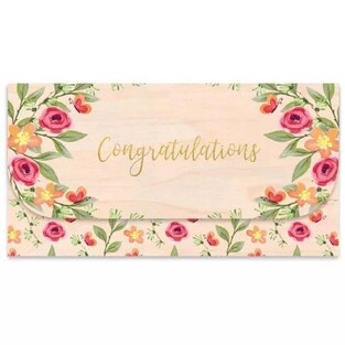 COZYWOOD ΕΥΧΕΤΗΡΙΑ ΞΥΛΙΝΗ ΚΑΡΤΑ ΜΕ ΦΑΚΕΛΟ 9,5x18,5cm ΣΥΓΧΑΡΗΤΗΡΙΑ 199