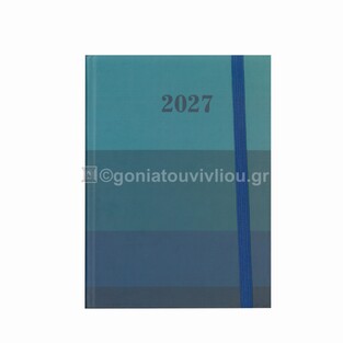 2027 ΗΜΕΡΟΛΟΓΙΟ ΗΜΕΡΗΣΙΟ 12x17cm STRIPES ΜΠΛΕ ΜΕ ΛΑΣΤΙΧΟ 587882 (TESORO)