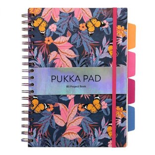 PUKKA PAD ΤΕΤΡΑΔΙΟ ΣΠΙΡΑΛ 18x26cm 5 ΘΕΜΑΤΩΝ ΣΚΛΗΡΟ ΕΞΩΦΥΛΛΟ ΠΕΡΦΟΡΕ ΜΕ ΛΑΣΤΙΧΟ ΜΠΛΕ ΜΕ ΛΟΥΛΟΥΔΙΑ 100φ 80gr ΥΠΟΚΙΤΡΙΝΑ ΦΥΛΛΑ 9494BLM