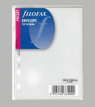 FILOFAX POCKET (8.1x12cm ) ΑΝΤΑΛΛΑΚΤΙΚΟ ENVELOPE TOP OPENING (ΔΙΑΦΑΝΗ ΠΛΑΣΤΙΚΗ ΘΗΚΗ ΜΕ ΑΝΟΙΓΜΑ ΑΠΟ ΠΑΝΩ) 213612