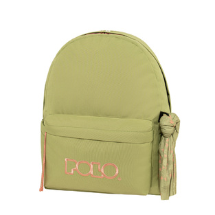 POLO ΣΧΟΛΙΚΗ ΤΣΑΝΤΑ ΣΑΚΙΔΙΟ ΠΛΑΤΗΣ ΜΕ ΜΑΝΤΗΛΙ 23lt ΑΝΟΙΧΤΟ ΠΡΑΣΙΝΟ ΜΕ ΡΟΖ ΓΡΑΜΜΑΤΑ 901135 6139