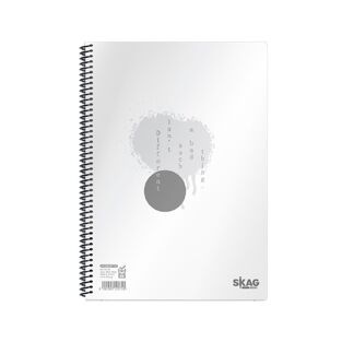 SKAG ΤΕΤΡΑΔΙΟ ΣΠΙΡΑΛ A4 (21x29,7cm) 5 ΘΕΜΑΤΩΝ 150φ UNIVERSITY PP ΔΙΑΦΑΝΕΣ ΕΞΩΦΥΛΛΟ ΑΣΠΡΟ 125758