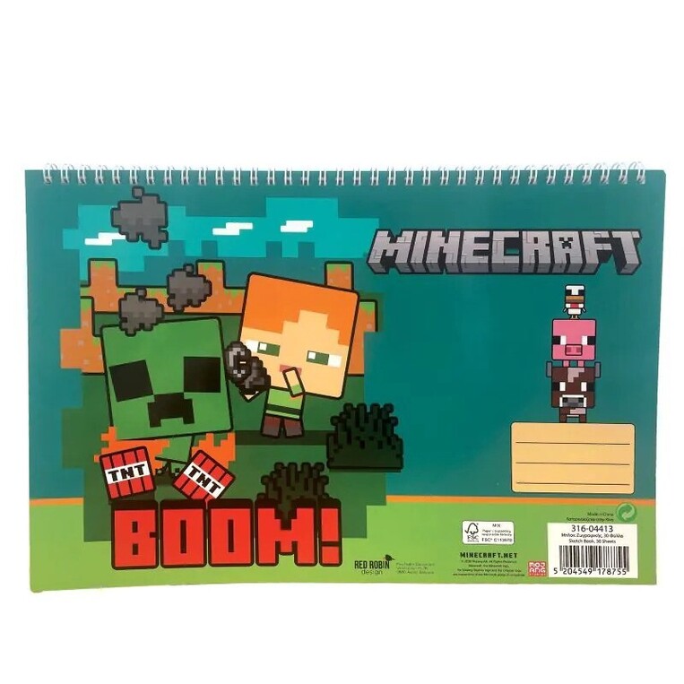 GIM ΜΠΛΟΚ ΖΩΓΡΑΦΙΚΗΣ A4 (21x29,7cm) 30φ MINECRAFT 316 04413