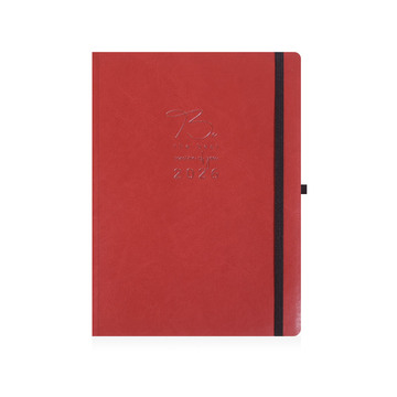 2026 ΗΜΕΡΟΛΟΓΙΟ ΗΜΕΡΗΣΙΟ FLEX 14x21cm ΚΟΚΚΙΝΟ ΜΕ ΜΑΥΡΟ ΛΑΣΤΙΧΟ ΚΑΙ ΣΤΥΛΟΘΗΚΗ 302 (EKDOSIS)