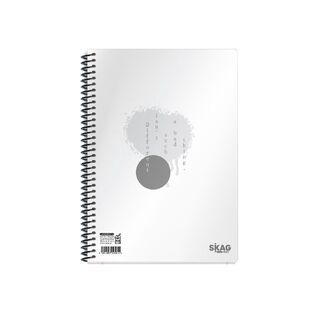 SKAG ΤΕΤΡΑΔΙΟ ΣΠΙΡΑΛ 17x25cm 2 ΘΕΜΑΤΩΝ 60φ UNIVERSITY PP ΔΙΑΦΑΝΕΣ ΕΞΩΦΥΛΛΟ ΑΣΠΡΟ 125628