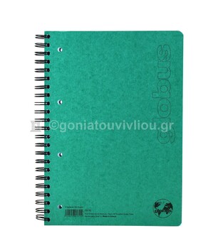 GLOBUS ΤΕΤΡΑΔΙΟ ΣΠΙΡΑΛ A4 (21x29,7cm) 5 ΘΕΜΑΤΩΝ 150φ ΠΕΡΦΟΡΕ ΜΕ ΤΡΥΠΕΣ PRESSBOARD ΠΡΑΣΙΝΟ ΛΑΧΑΝΙ PB50