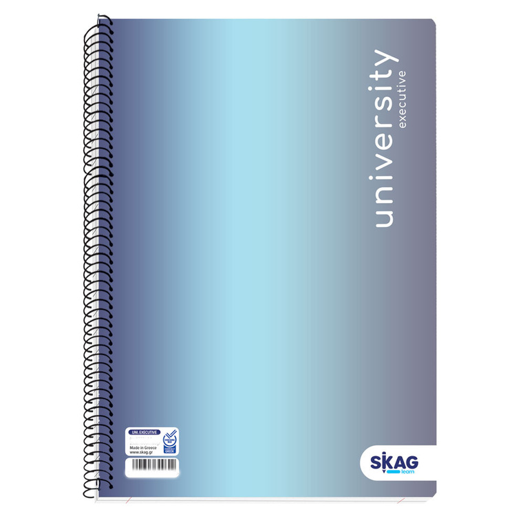 SKAG ΤΕΤΡΑΔΙΟ ΣΠΙΡΑΛ 17x25cm 2 ΘΕΜΑΤΩΝ 60φ UNIVERSITY EXECUTIVE OMBRE ΓΑΛΑΖΙΟ 309653