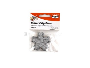 MEYCO ΑΣΤΕΡΙΑ ΜΕ ΧΡΥΣΟΣΚΟΝΗ GLITTER (ΓΚΛΙΤΕΡ) ΑΣΗΜΙ 4,8cm 8ΤΜΧ 34798