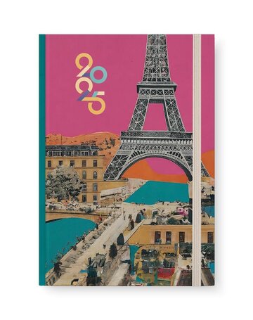 2025 ΗΜΕΡΟΛΟΓΙΟ ΗΜΕΡΗΣΙΟ 10x14cm  COLLAGE b PARIS ΜΕ ΛΑΣΤΙΧΟ ΚΑΙ ΣΤΗΛΟΘΗΚΗ 52901 (ΛΙΝΑΡΔΑΤΟΣ)